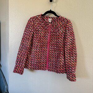 Chico's Zip Front‎ Tweed Jacket   Size 4/6